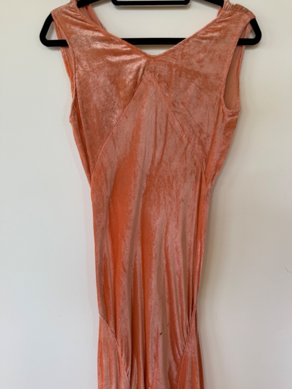 1930's Velvet Bias Cut Dress - Picture 5 of 10